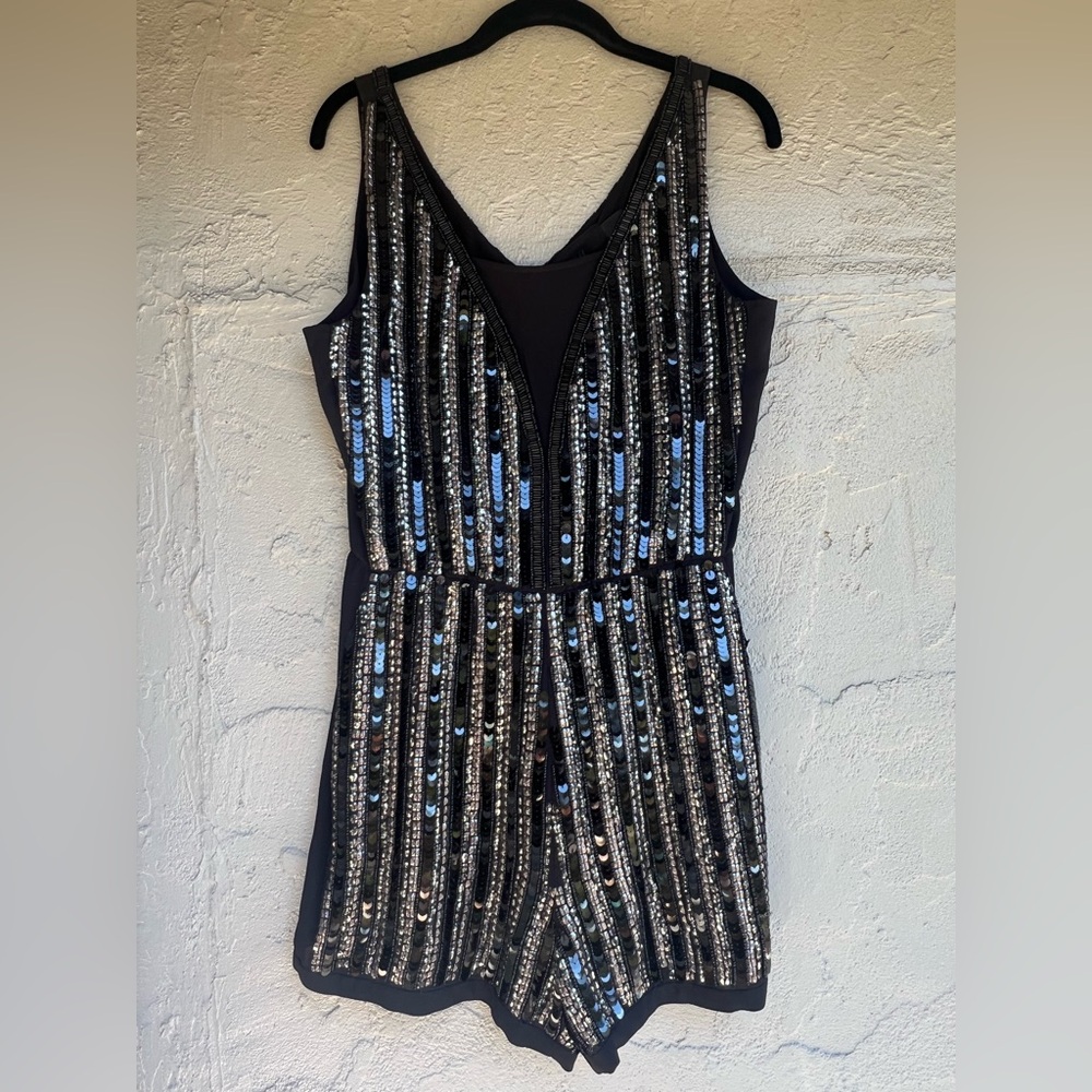 H&M Black and Silver Sequin Romper (New)